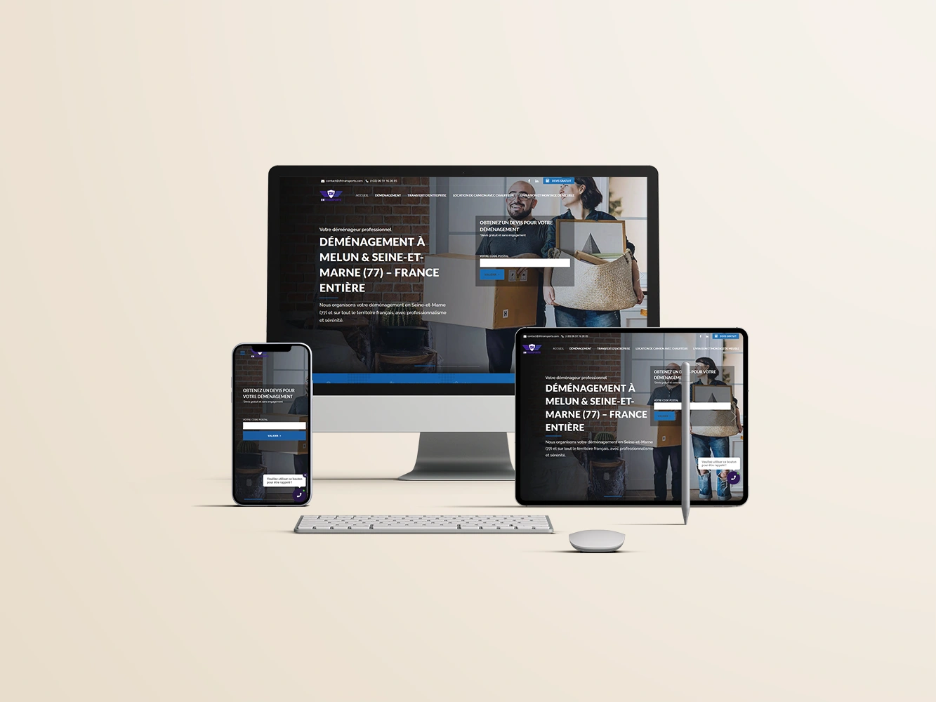 Site Web pour société de déménagement