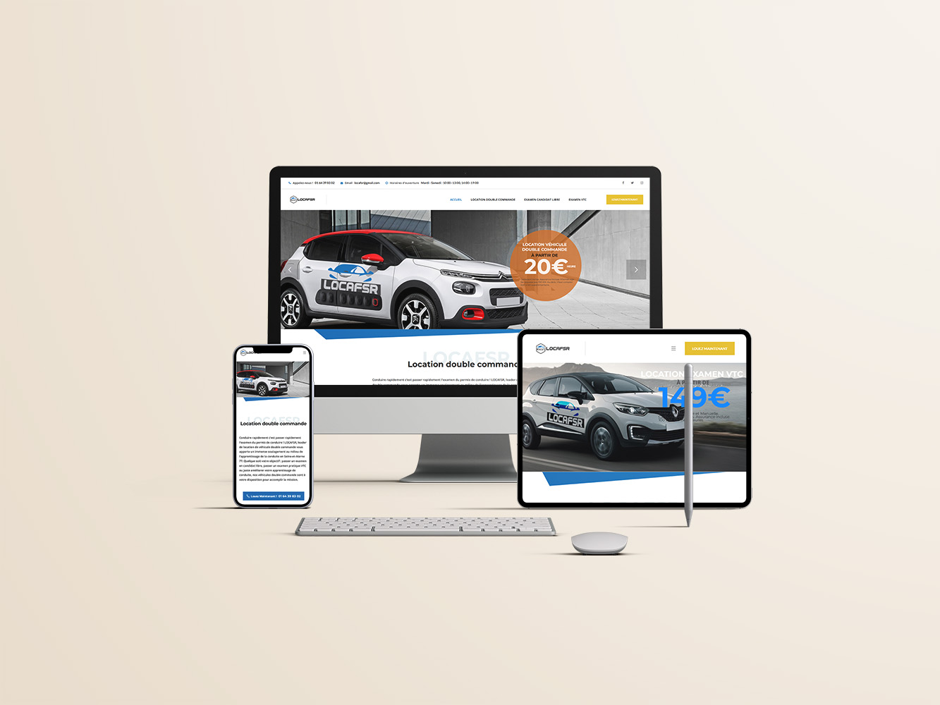 Site web pour Agence location de voiture