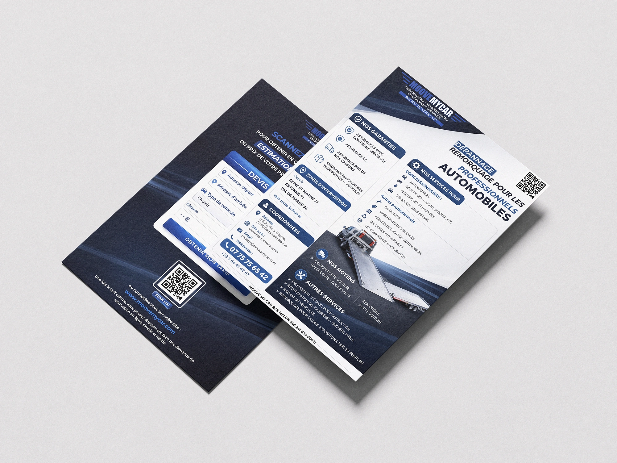 Flyer pour Société de Dépannage et Remorquage