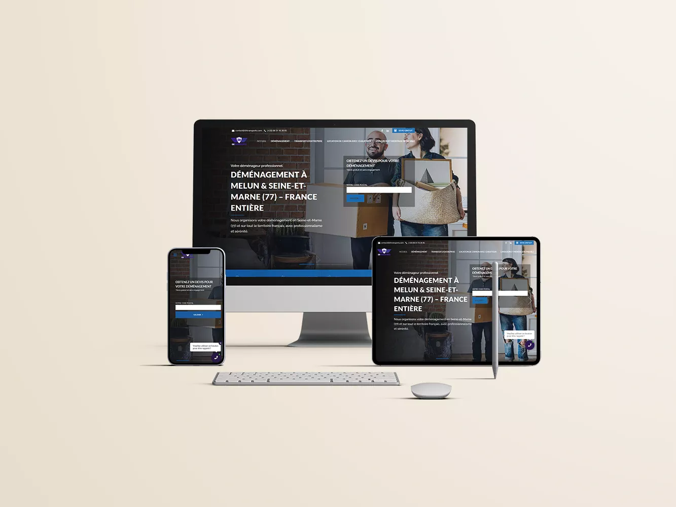 Site Web pour société de déménagement